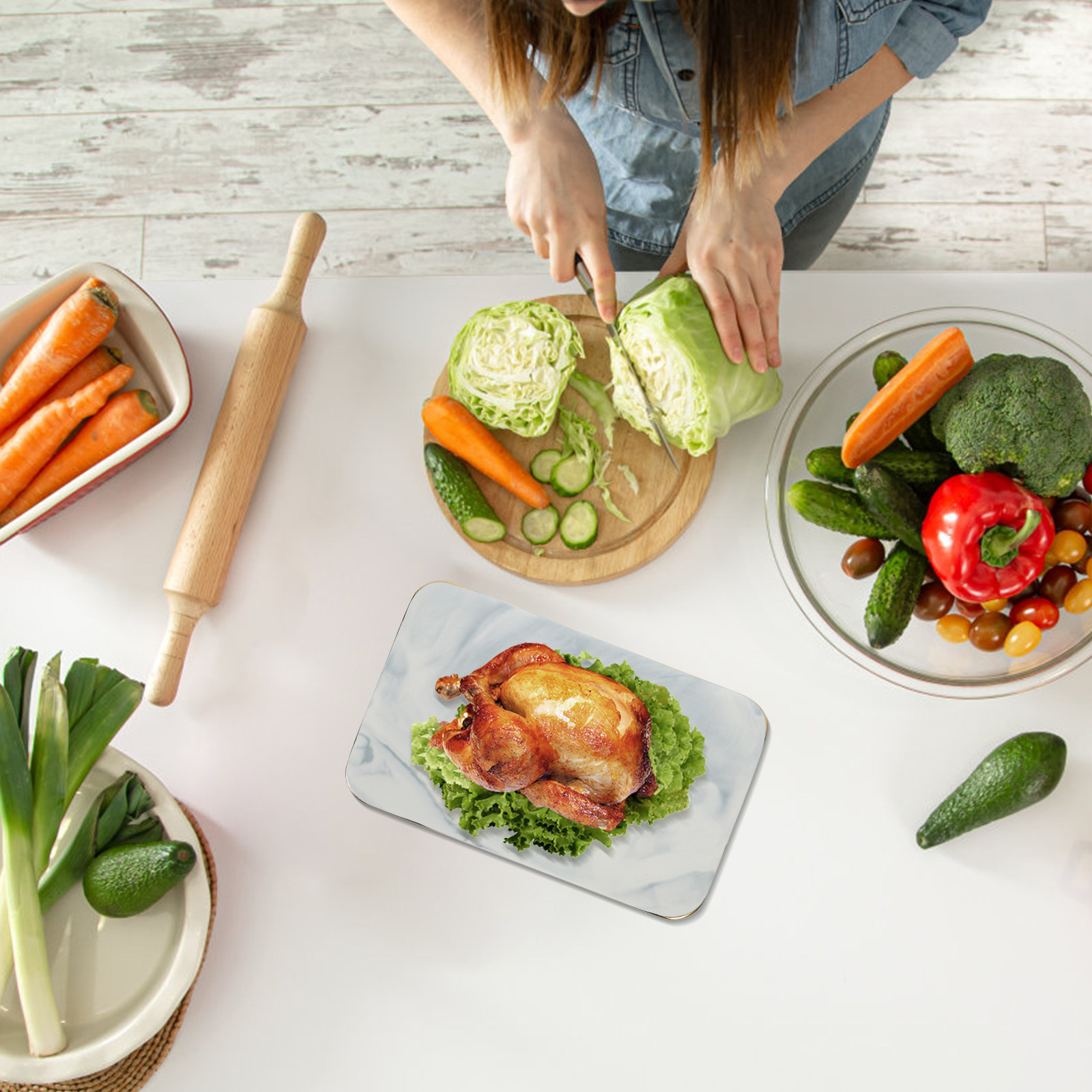 Tabla de cortar con diseño de  - Marble Serving Board reseña y precio