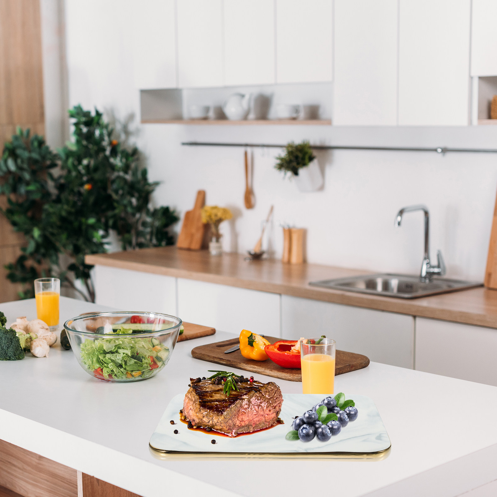 Tabla de cortar con diseño de  - Marble Serving Board reseña y precio